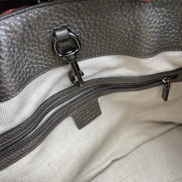 Gucci Soho Medium Double Shoulder Tote Charcoal Grey And Gunmetal Hardware - Picture 11 of 15